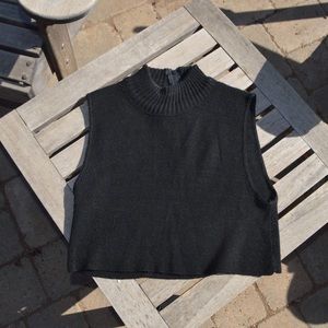 Vintage mock turtleneck crop top